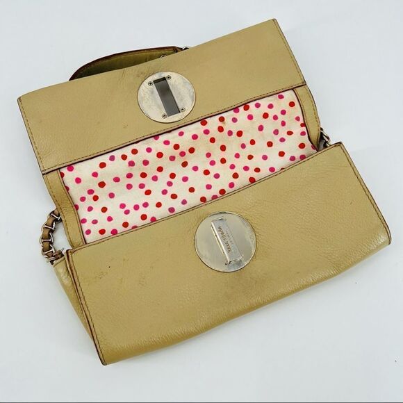 Kate Spade cream shoulder bag turn close chain clutch - Picture 2 of 9